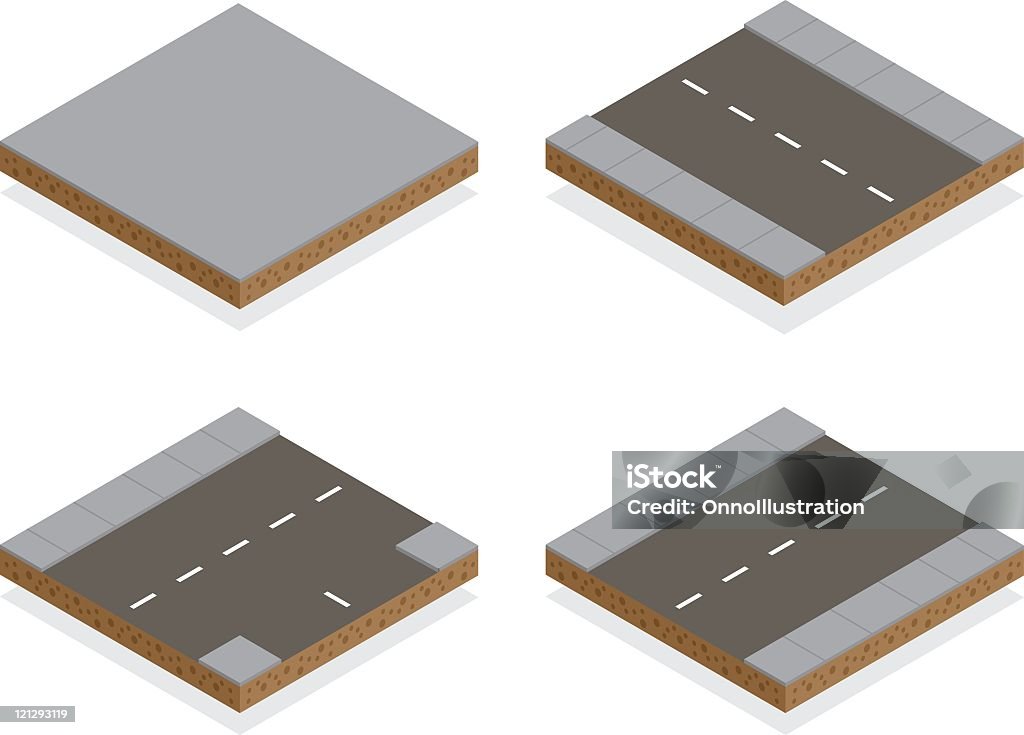 Isométrique ville routes - clipart vectoriel de Béton libre de droits