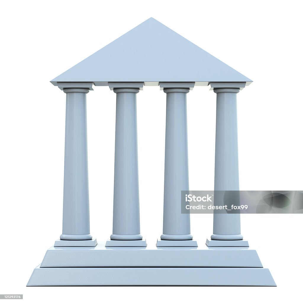 Bâtiment avec 4 colonnes - Photo de Colonne architecturale libre de droits