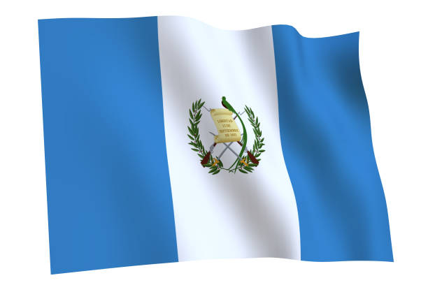 istock Flag of Guatemala waving in the wind 1212936470