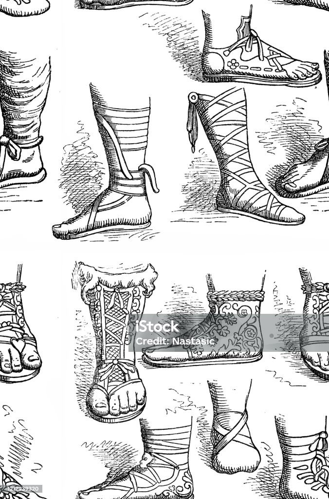Roman Sandals Seamless Stock Illustration - Download Image Now - Sandal ...