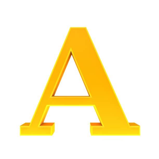 istock letter A gold yellow sign symbol 3d rendering 1212943970