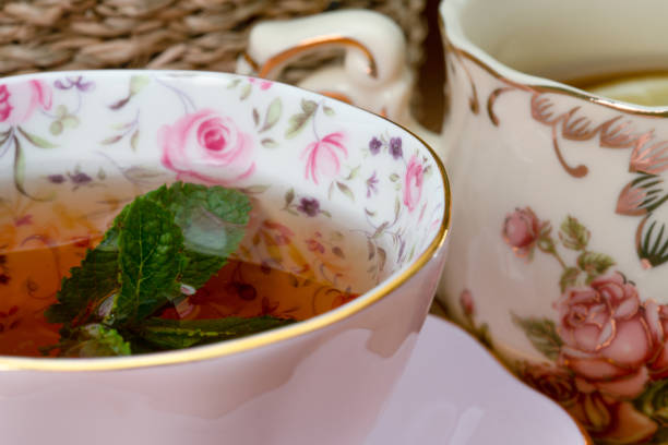 istock Mint tea in a porcelain cups 1212944308