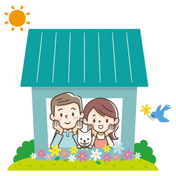 若い幸せな家族の家の概念。 - newlywed点のイラスト素材／クリップアート素材／マンガ素材／アイコン素材