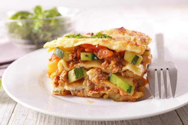 istock vegetable lasagne with zucchini, tomato and tomato sauce 1212945143