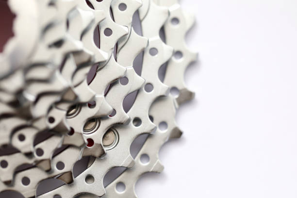istock Large number metal gear sprocket for bicycle. 1212945369