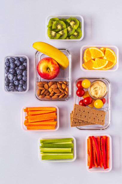 istock Healthy snack on a pastel background 1212945383