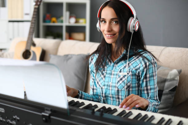 istock Music lessons and interesting learning at home. 1212945454