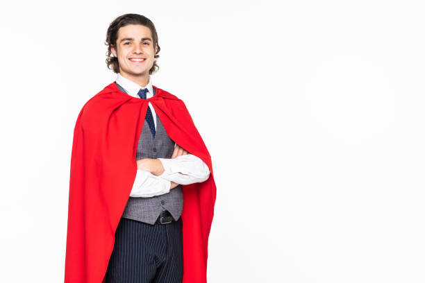 istock Super hero businessman isolated on the white background 1212947677