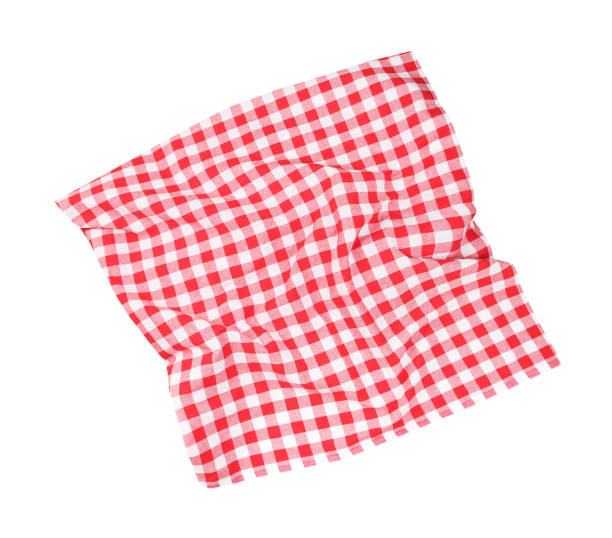 istock Red checked picnic cloth top view,kitchen towel. 1212949250