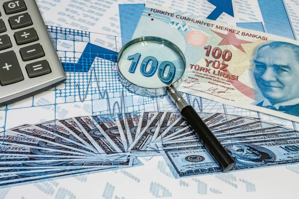 istock close up turkish lira banknotes with calculator and magnifier on background 1212949345