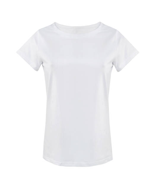istock White women's t shirt isolated on white background. 1212950675