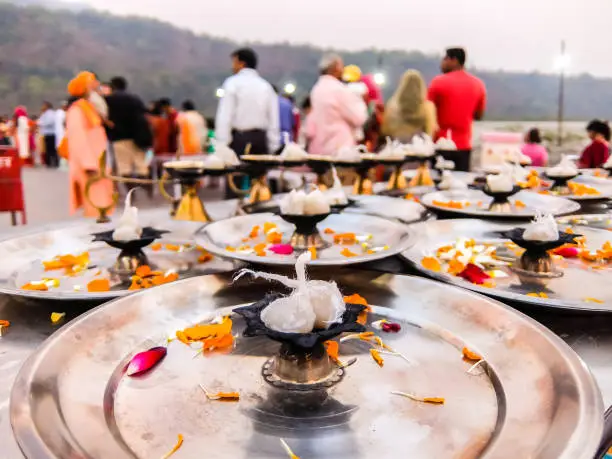 Rishikesh, India. Ganga Aarti ceremony in Rishikesh.