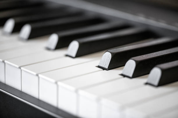 Piano keys close up