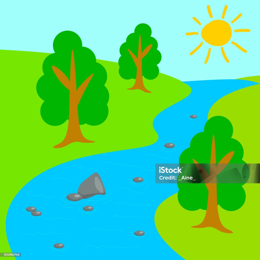 Ilustración de Valle Del Río Dibujos Animados En Estilo Plano Día Soleado  En El Parque Bosque De Verano Ilustración Vectorial y más Vectores Libres  de Derechos de Conservación del ambiente - iStock