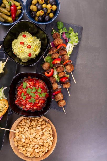 istock Shashlik of minced meat and appetizers 1212964364