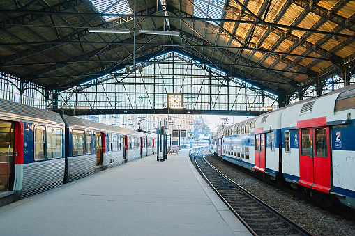 St Lazare train station in Pariss, France, empty of travelers