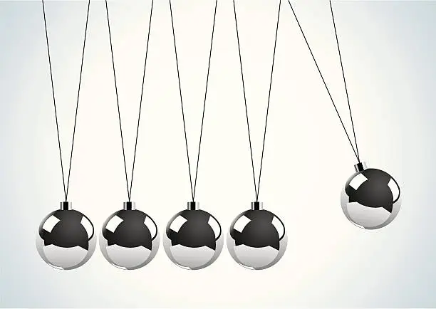 Vector illustration of pendulum with metal balls