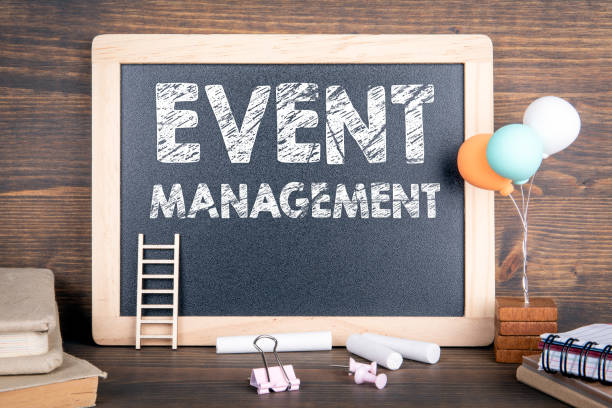 istock Event management. Business background. Wooden background 1212969682
