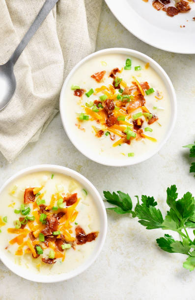 istock Creamy potato soup with bacon 1212976694
