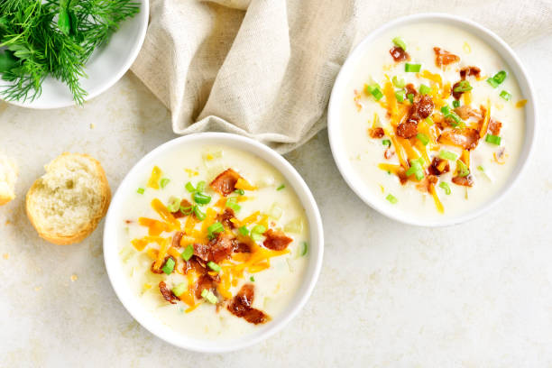 istock Creamy potato soup with bacon 1212976700