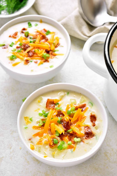 istock Creamy potato soup with bacon 1212976706