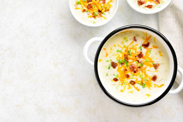 istock Creamy potato soup with bacon 1212976722