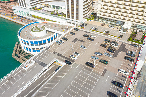 Top view of parking lot, Hong Kong