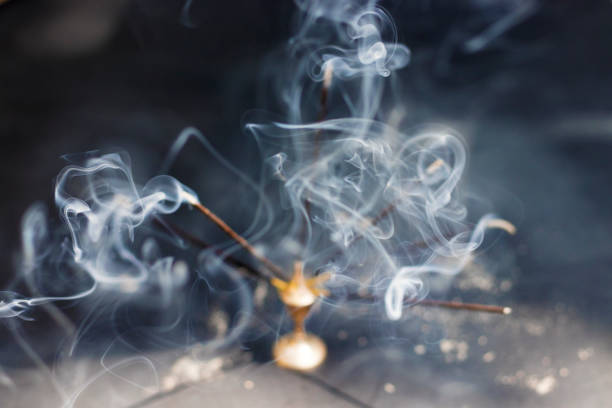 istock Incense Bamboo Stick with smoke,religious purpose. 1212980889