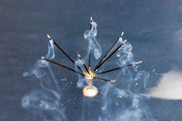 Incense Bamboo Stick with smoke,religious purpose.