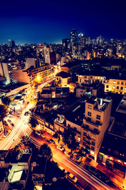 istock High Angle View on Illuminated Streets of Buenos Aires at Night 1212983516