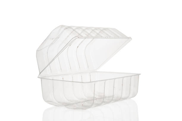 istock Disposable plastic food container on white background 1212984860