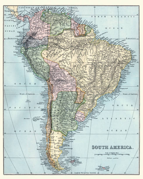 istock Antique map of South America,19th Century 1212987776