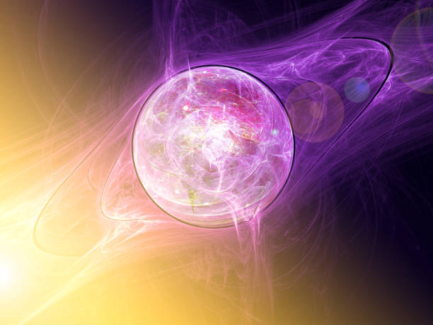 istock Futuristic illustration of outer space - Solar energy and electromagnetic waves. 1212992691