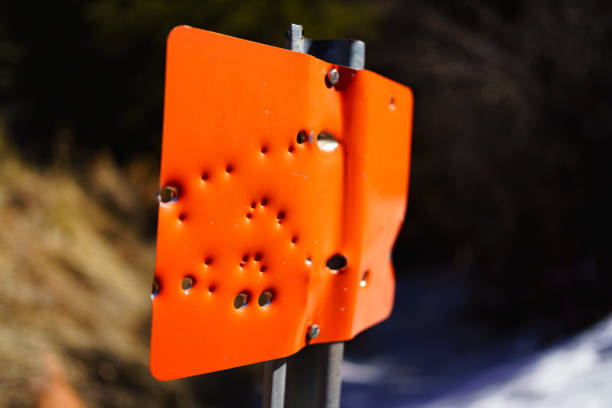Close up of a hiking trail route sign outdoors