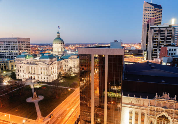 istock Indianapolis - State Capitol and downtown buildings 1212996534