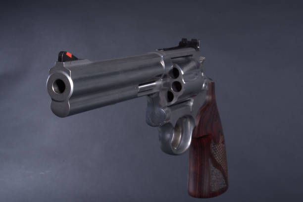istock Suspended 357 magnum revolver 1213002067