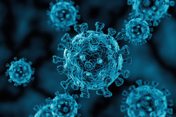 células coronavirus azul - genetic modification science research illness - fotografias e filmes do acervo