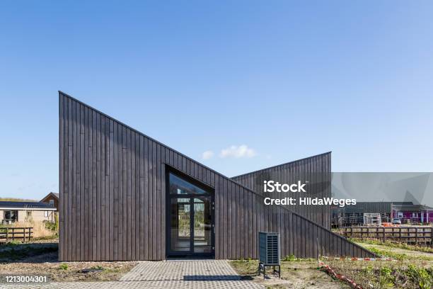 Eco Friendly Houses In Almere Netherlands Stock Photo - Download Image Now - Tiny House, Building Exterior, House