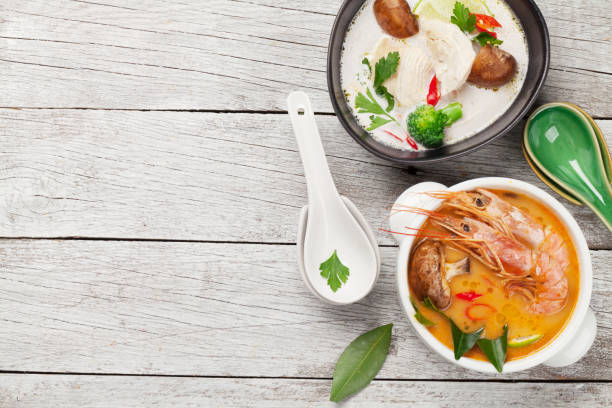 istock Tom Yum and Tom Kha traditional Thai soups 1213015643