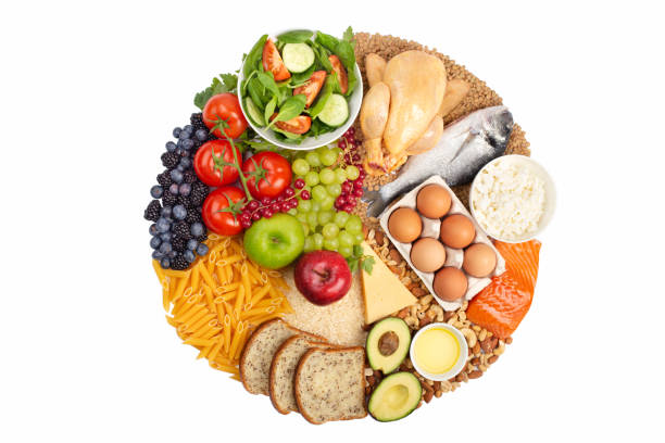 diagrama de alimentos saludables - carbohidrato fotos fotografías e imágenes de stock