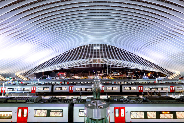 Reclining station Railway Station Liège-Guillemins (Belgium) liege belgium stock pictures, royalty-free photos & images