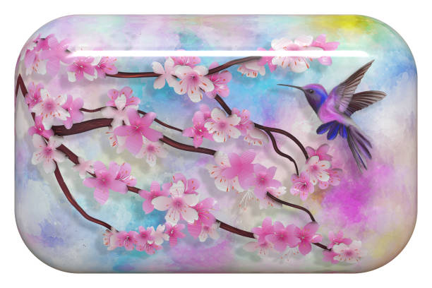 istock 3d render of abstract glass tile with organic spring 1213019570