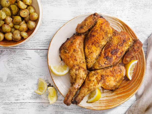Roasted Spatchcock Lemon Chicken with Roasted Potatoes