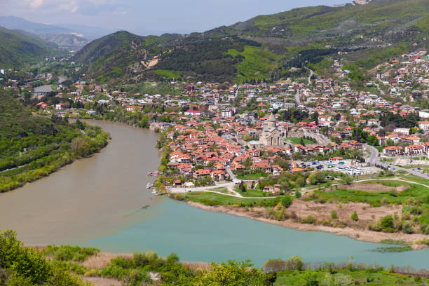 istock Georgia in spring, landscape of Mtskheta town 1213025415