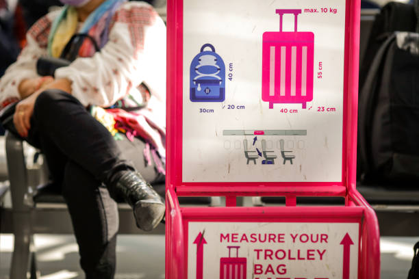 istock Trolley bag measurements inside an airport. 1213025726