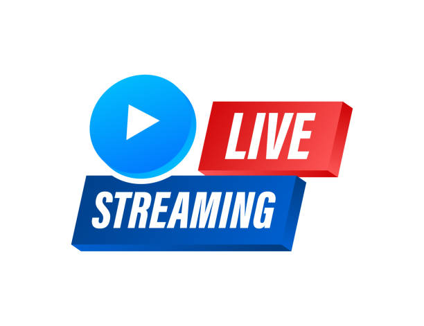 Live streaming logo, news and TV or online broadcasting. Vector stock illustration Live streaming logo, news and TV or online broadcasting. Vector stock illustration. logo tv stock illustrations