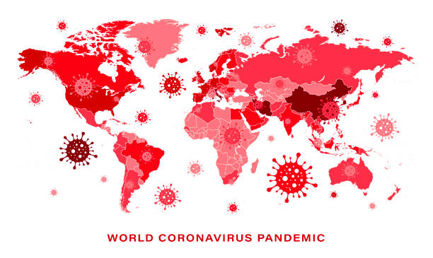 코로나바이러스 전염병 월드맵. 2019-ncov. 세계 전염병 상황의지도. 벡터 - 2962 stock illustrations