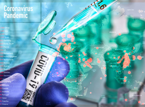 istock Corona virus: map and vial with corona virus,  covid-19 1213038792