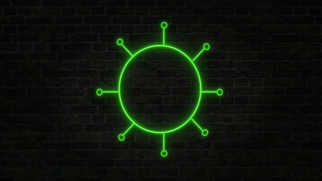 Coronavirus Stock Video Icon, Vector icon, Neon Sign