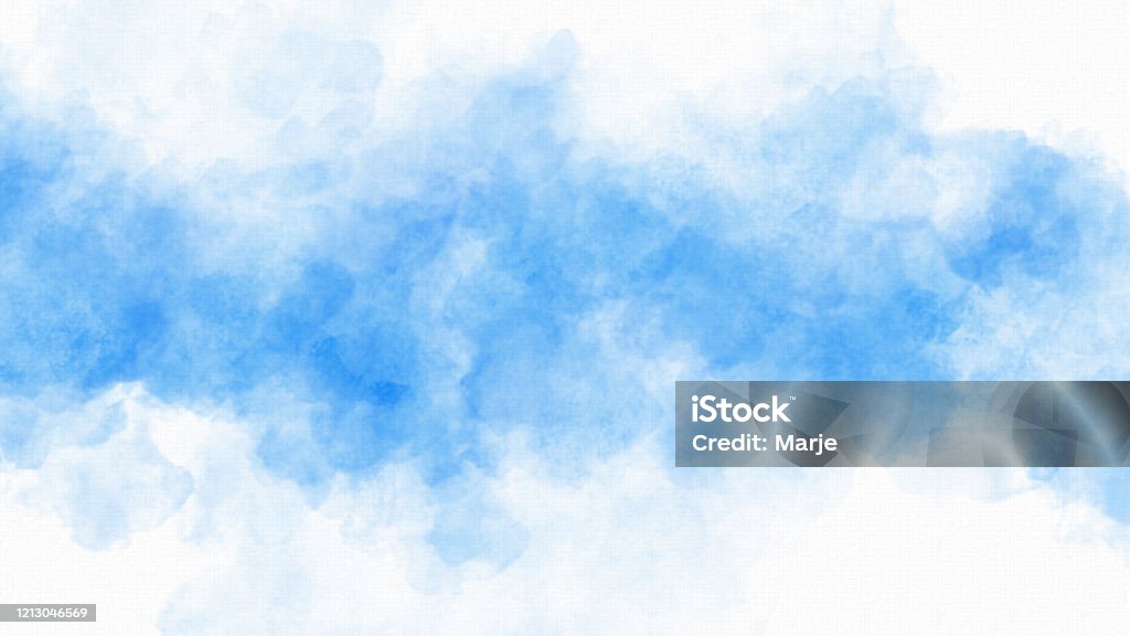 Watercolor Painting Background Blue - Copy Space Blue Watercolor Painting on Watercolor Paper Background - Copy Space Backgrounds Stock Photo